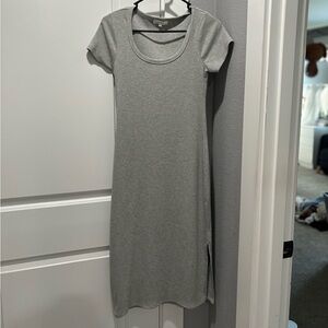 Gray Scoop Neck Bodycon Dress